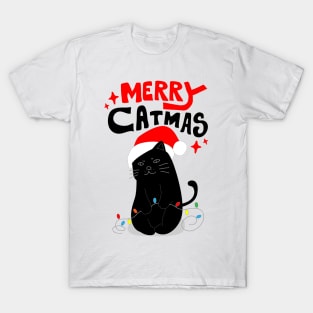 Merry Black Catmas T-Shirt